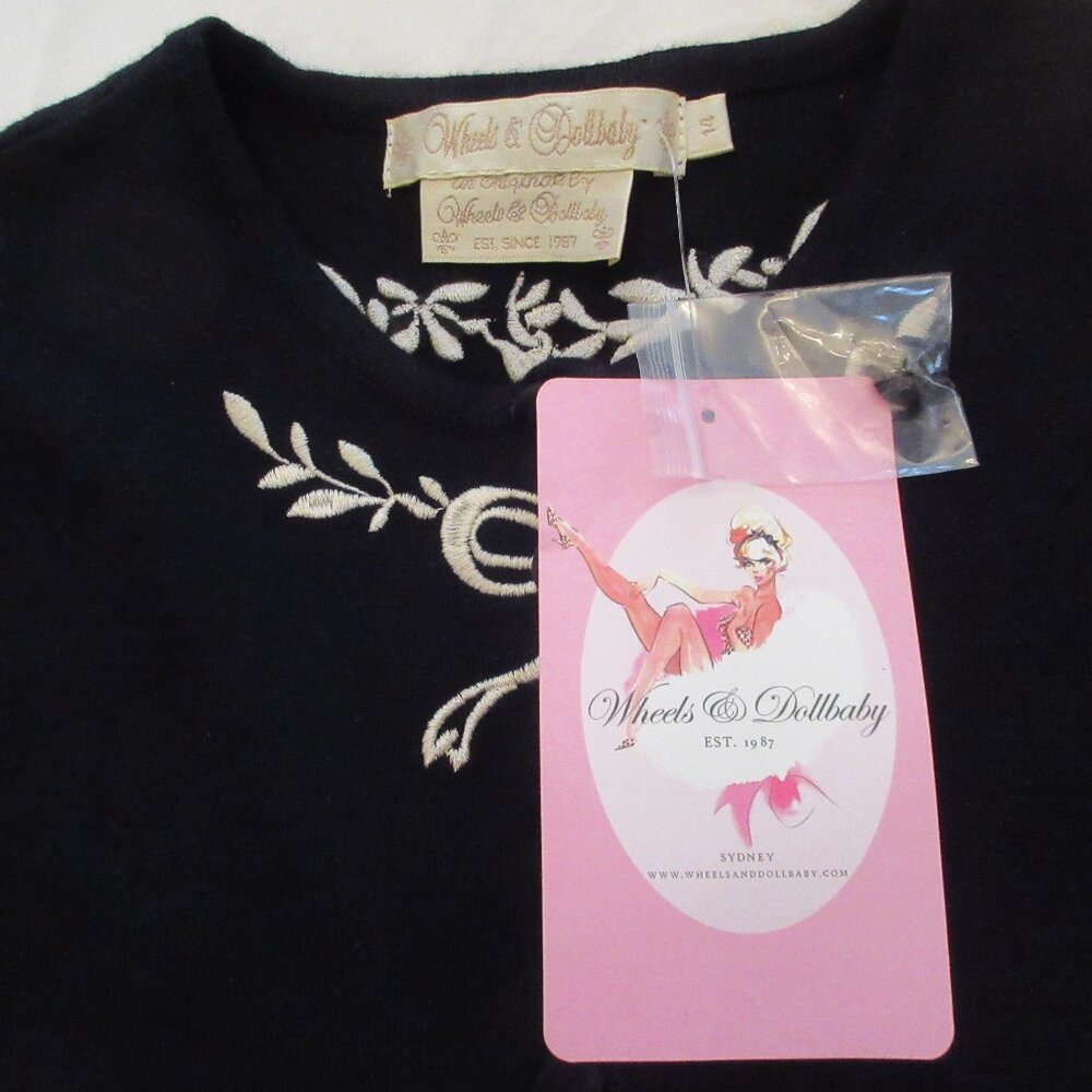 NWT Wheels & Dollbaby Marie Antoinette Black Cardigan - Picture 10 of 13